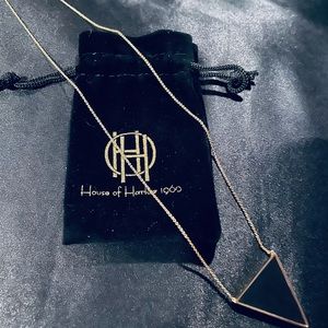HOUSE OF HARLOW1960 PAVE TRIBAL TRIANGULAR PENDANT